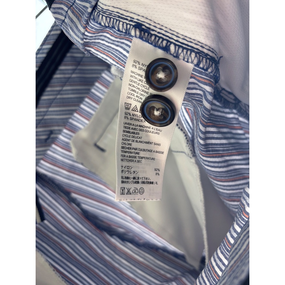 Tommy Bahama Boracay Mens 38 Striped Performance Shorts Blue White Stretch - Picture 5 of 5